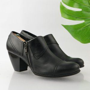Born Women's Misha Ankle Boots Size 10 Block Heel Black Leather Shootie Elegant